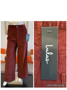 ❣️🆕Lulus Luelia Rust Brown Corduroy High-Rise Wide-Leg Pants❣️